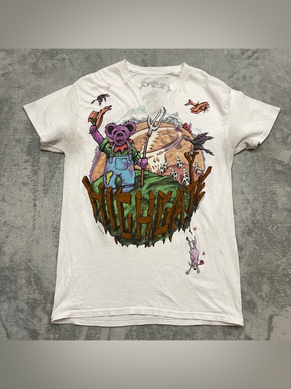 Liquid Blue Grateful Dead Highgate T Shirt Size Small Farm Tractor Fork